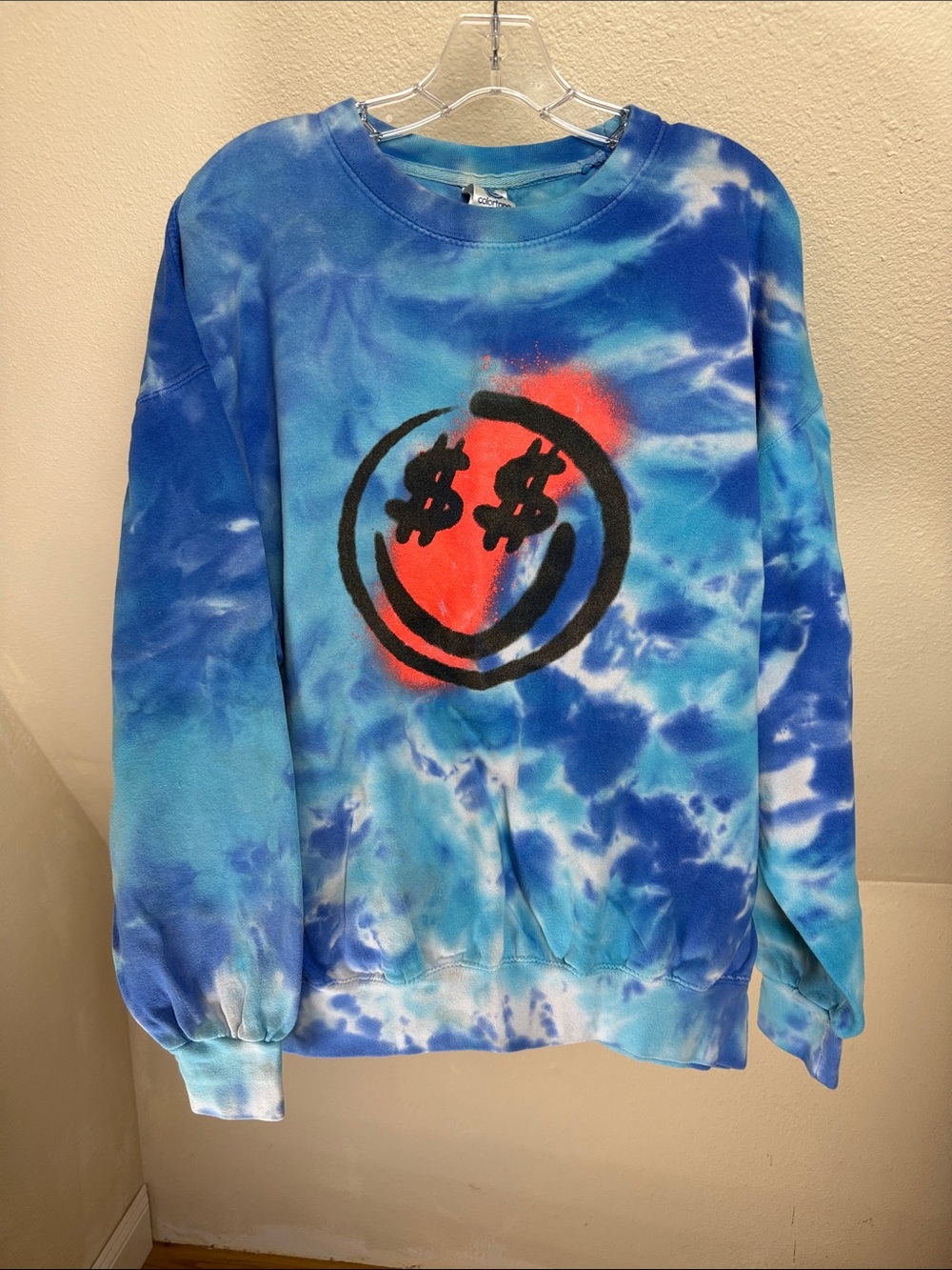 Lifestyle Smiley Dollar SIgns Face Sweatshirt Size XL